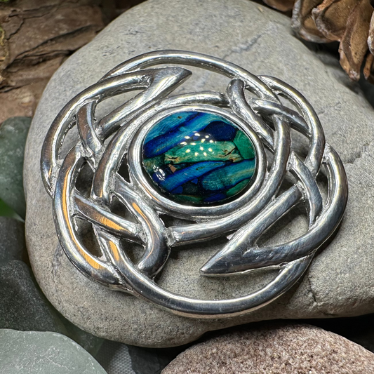 Elegant Heathergems Celtic Knot Brooch - Handmade in Scotland — view 3