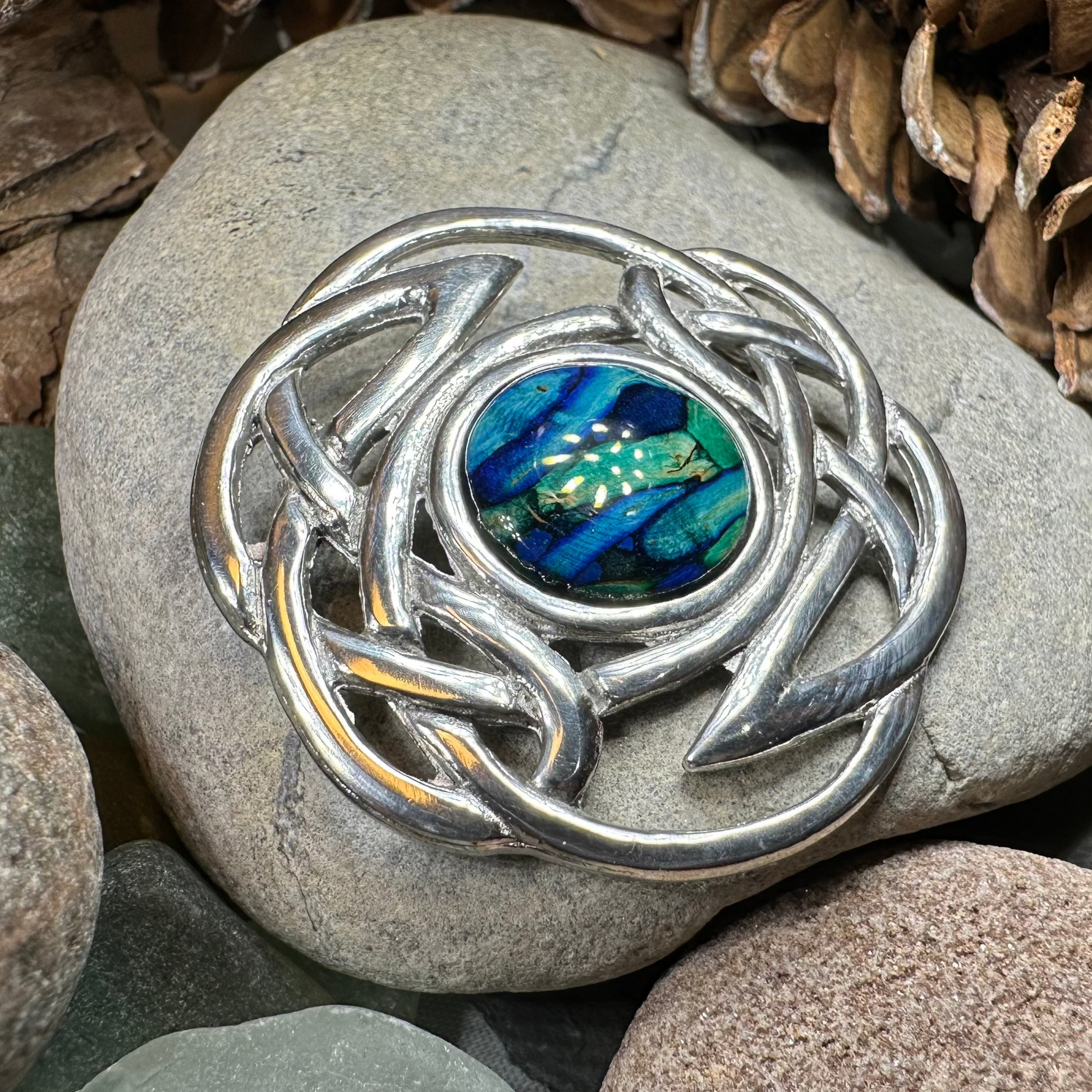 Elegant Heathergems Celtic Knot Brooch - Handmade in Scotland — view 11