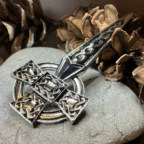 Load image into Gallery viewer, Classic Celtic Cross Kilt Pin
