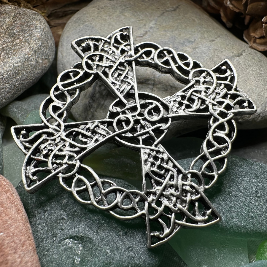 Pewter Celtic Cross Brooch