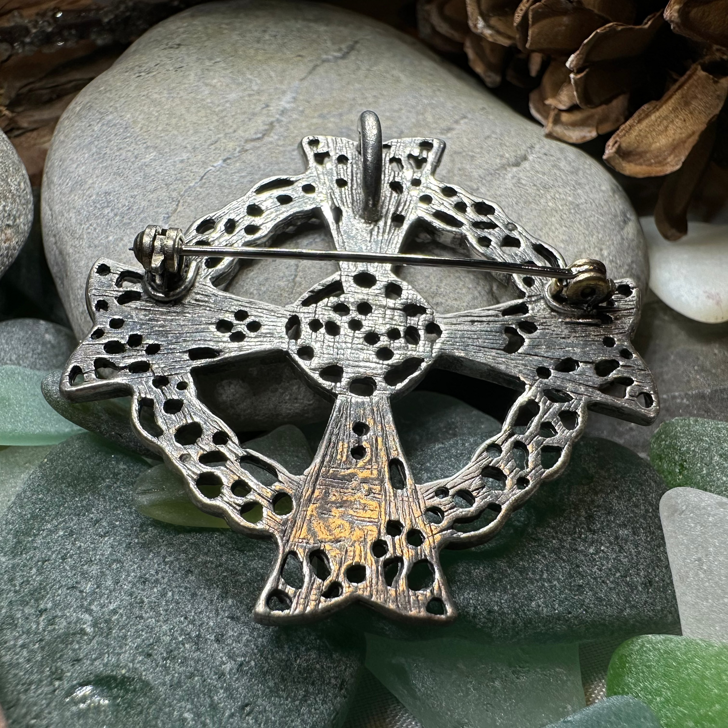 Pewter Celtic Cross Brooch