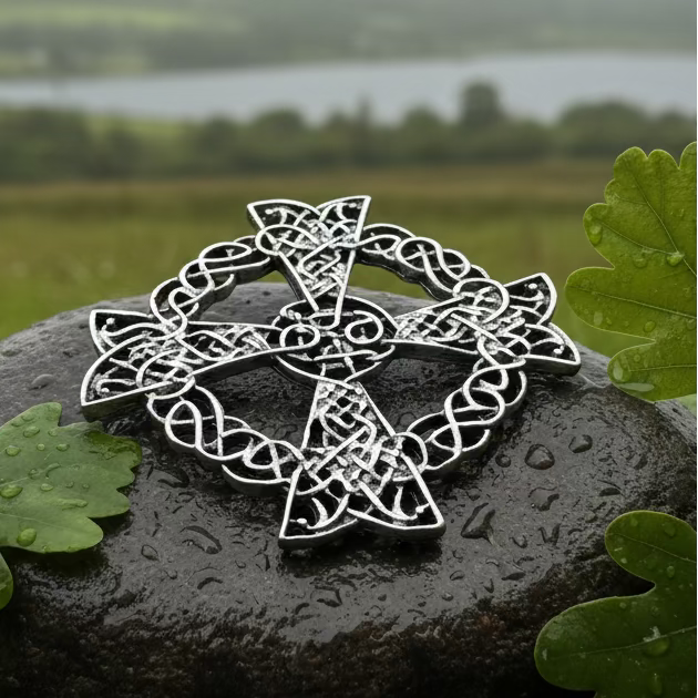 Pewter Celtic Cross Brooch