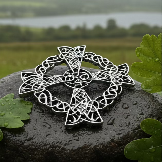 Pewter Celtic Cross Brooch