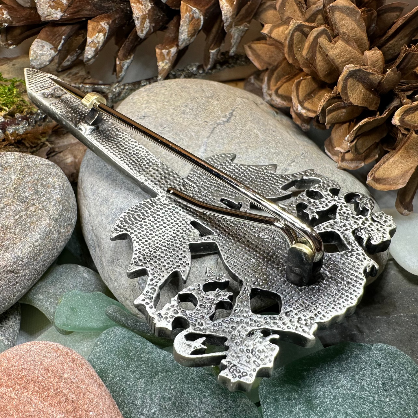 Rampant Lion Sword Kilt Pin in Pewter — view 8