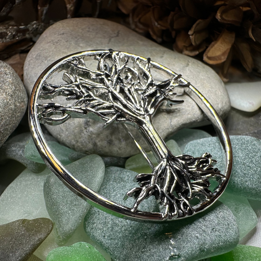 Pewter Tree of Life Brooch