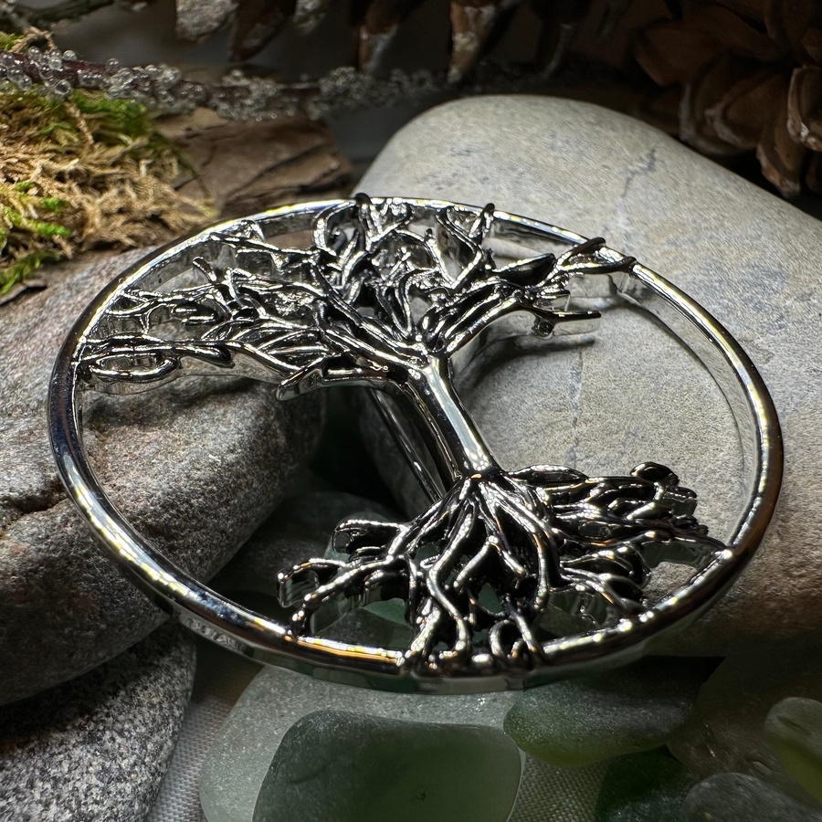 Pewter Tree of Life Brooch