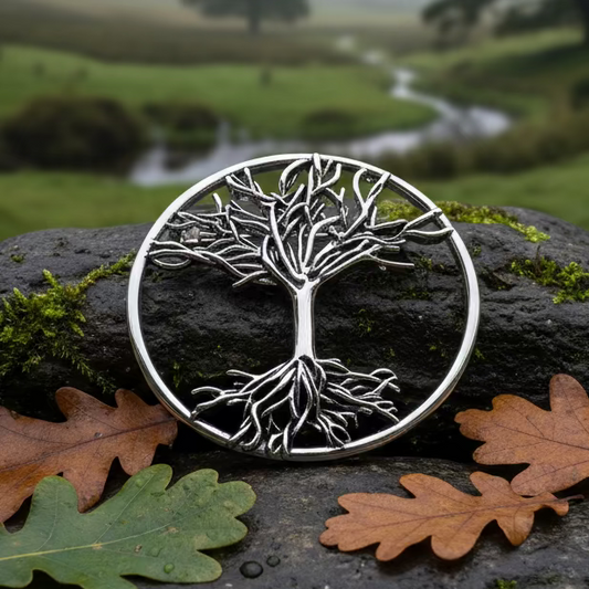 Pewter Tree of Life Brooch