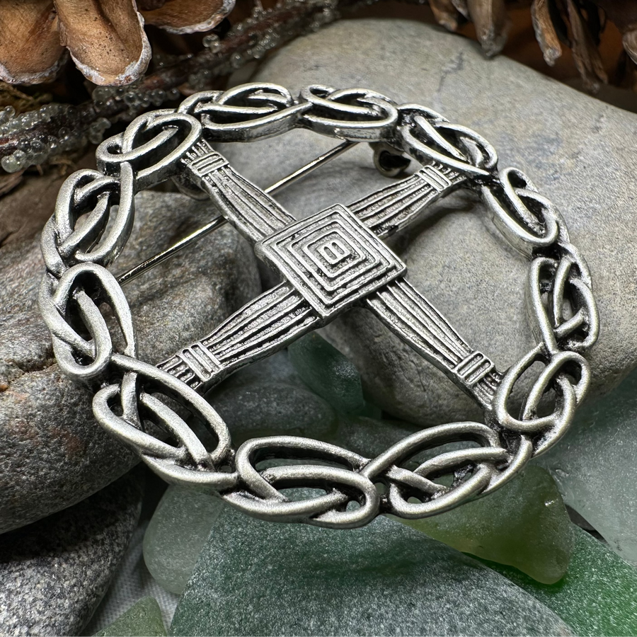 Irish Saint Brigid's Cross Brooch