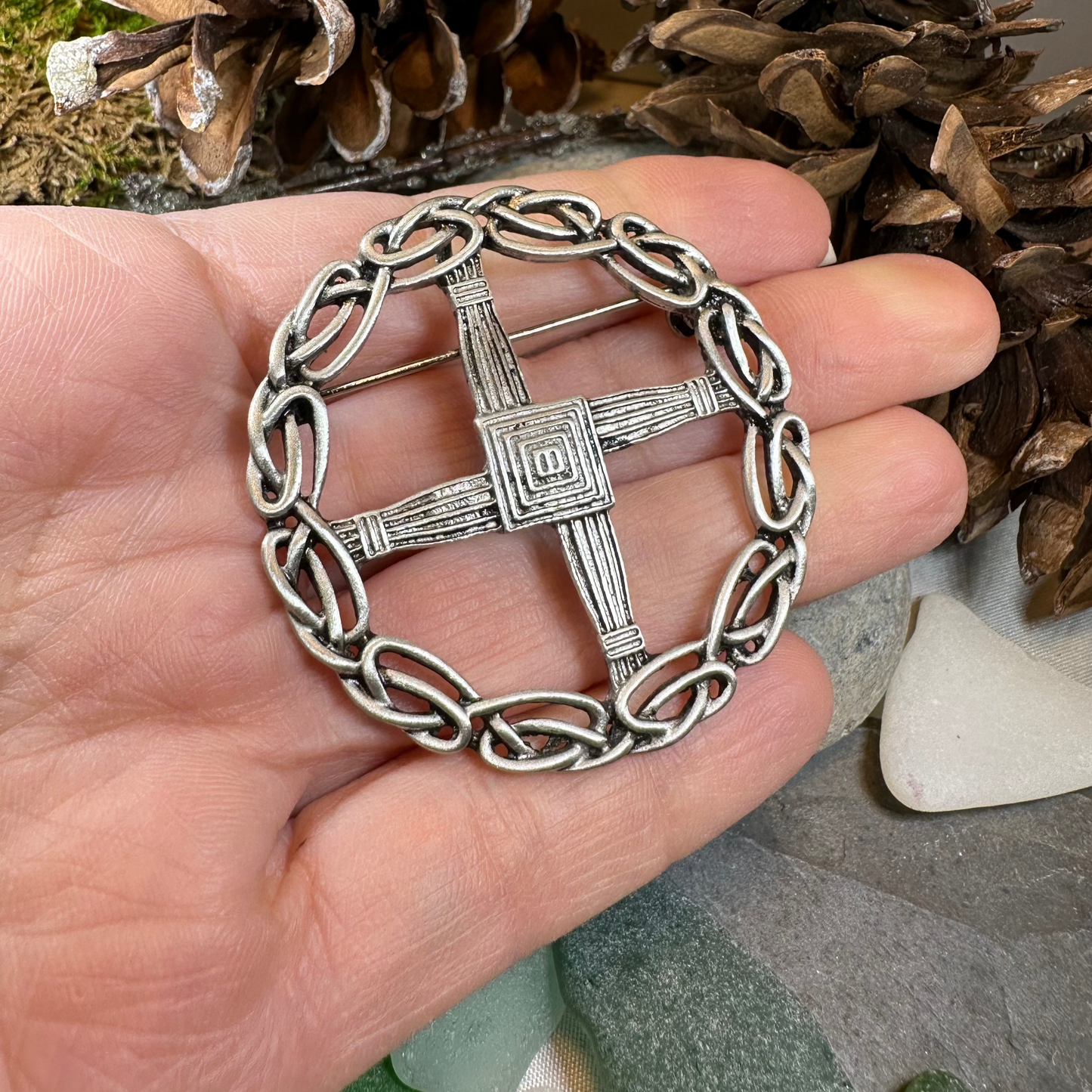 Irish Saint Brigid's Cross Brooch