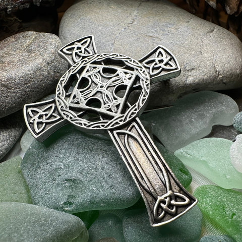 Load image into Gallery viewer, Antique Celtic Cross Brooch
