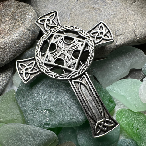 Load image into Gallery viewer, Antique Celtic Cross Brooch
