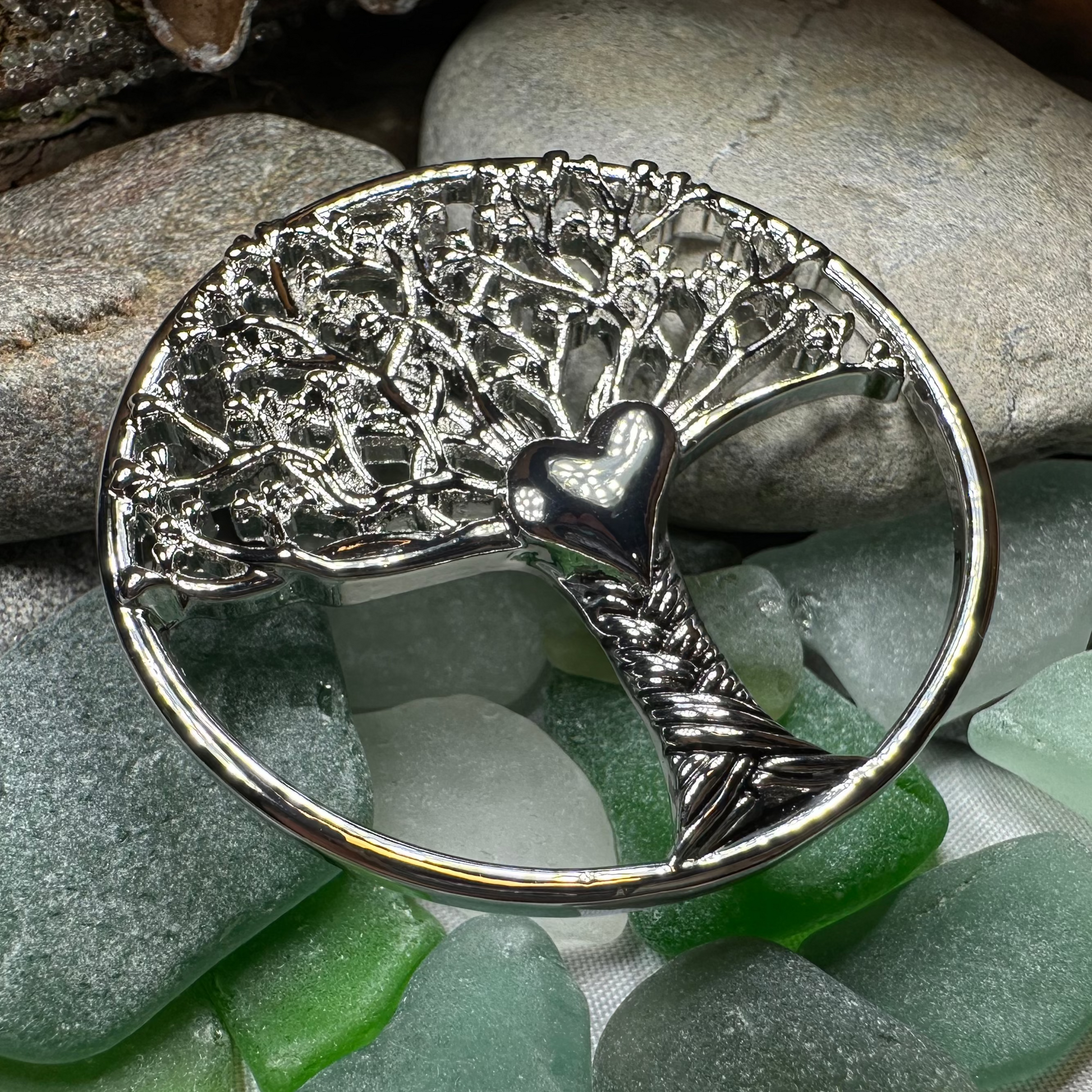 Tree of Life Heart Brooch — view 3
