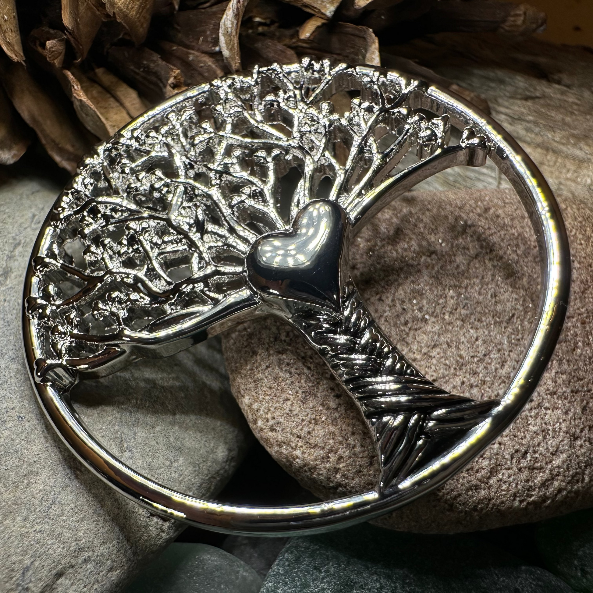 Tree of Life Heart Brooch — view 7