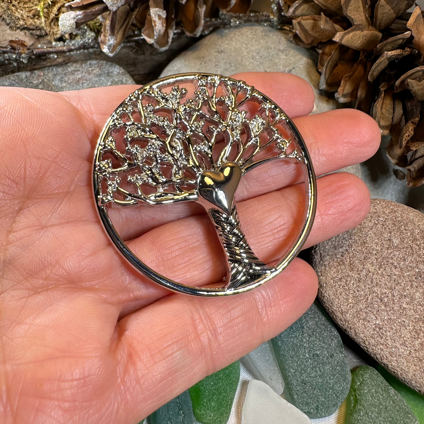 Tree of Life Heart Brooch — view 4