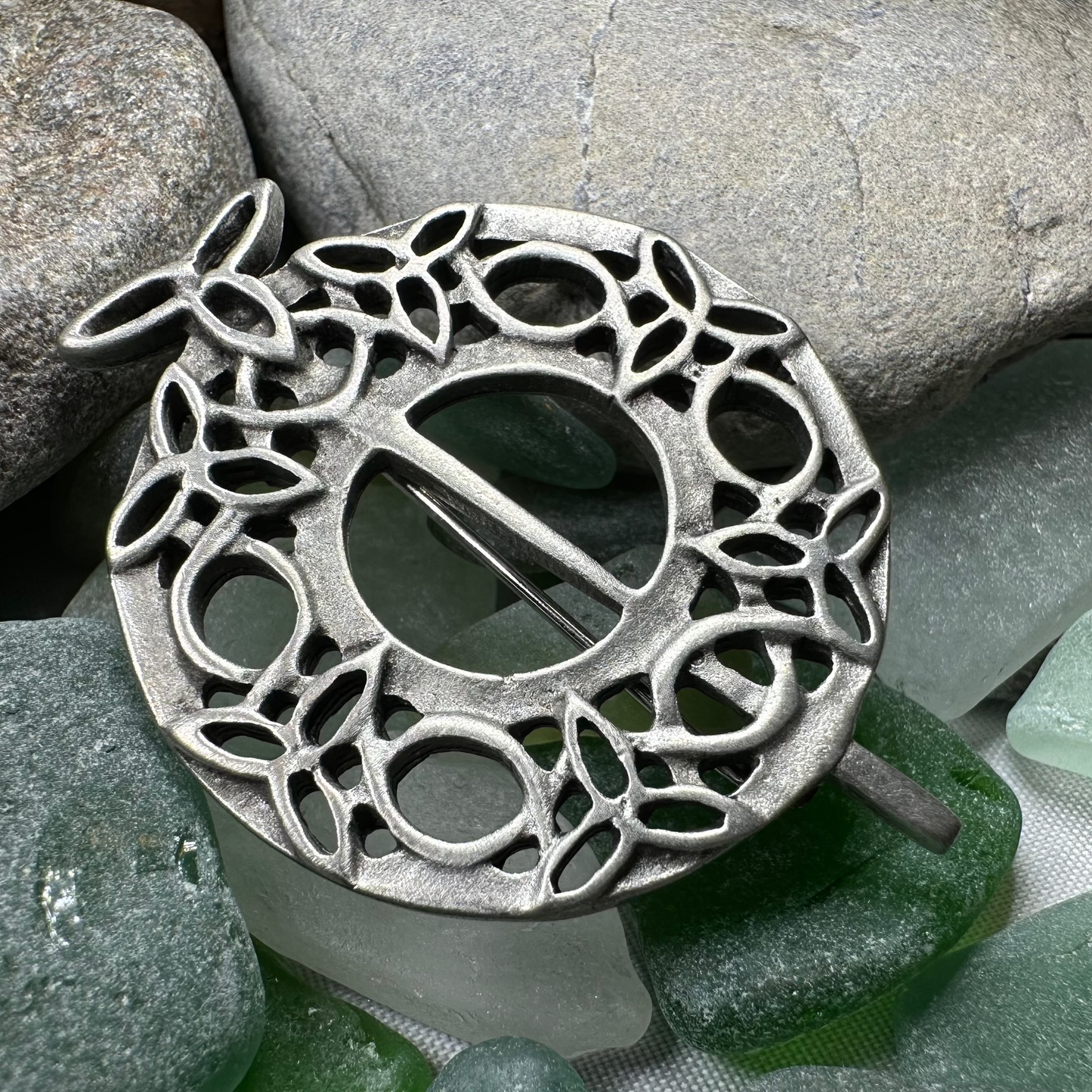 Seven Trinity Knot Celtic Brooch — view 4