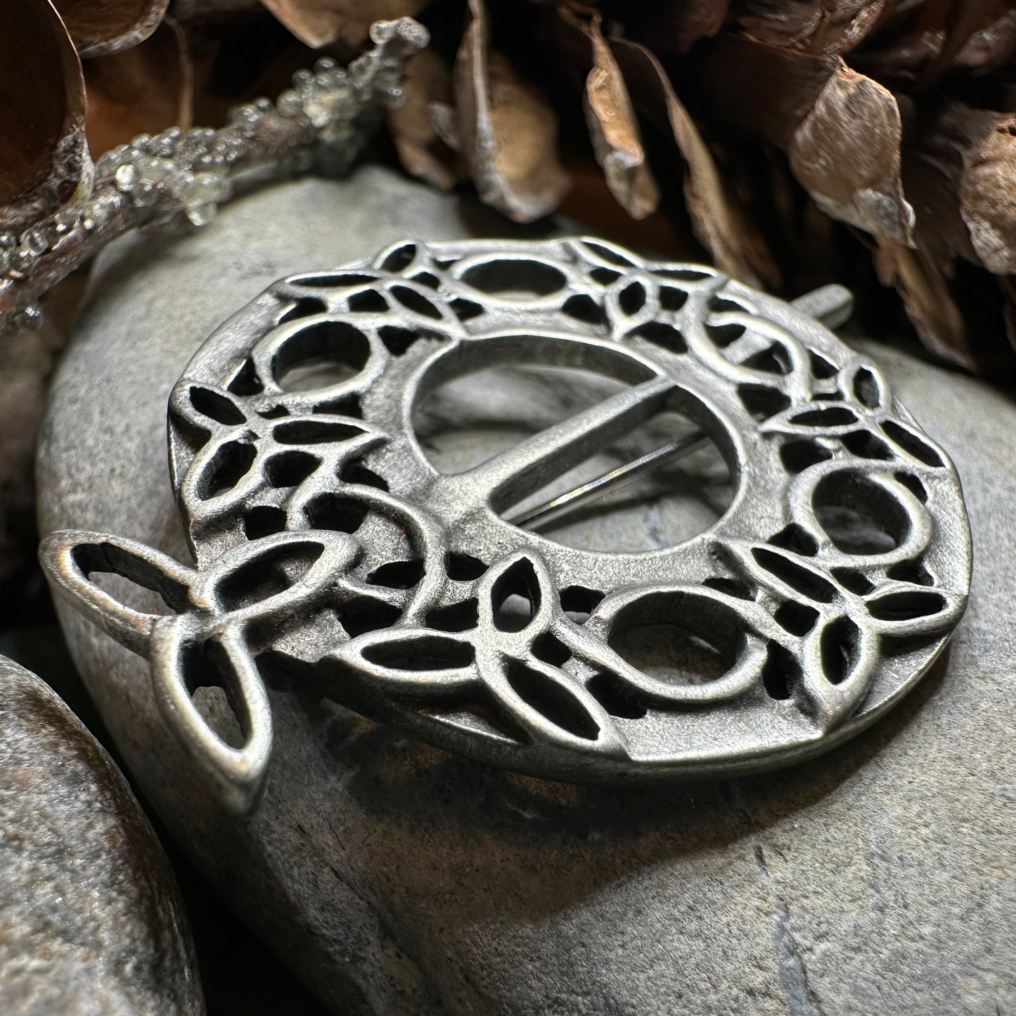 Seven Trinity Knot Celtic Brooch — view 3