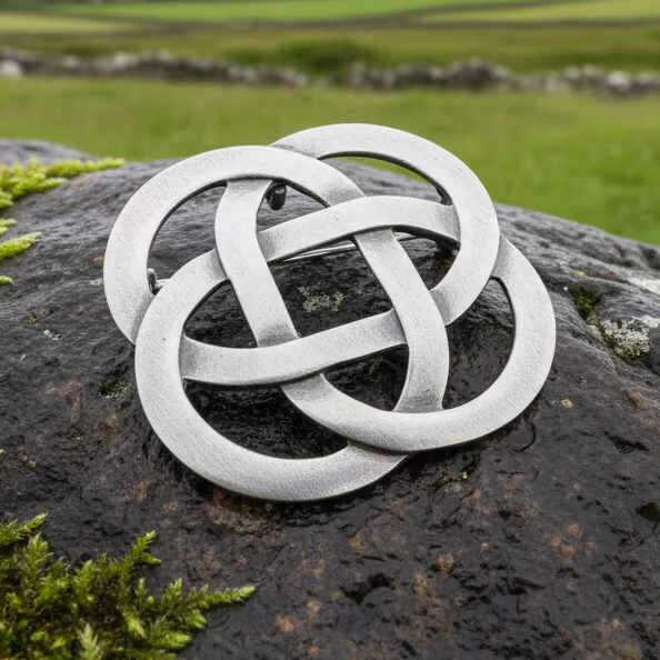 Celtic Dara Knot Brooch in pewter