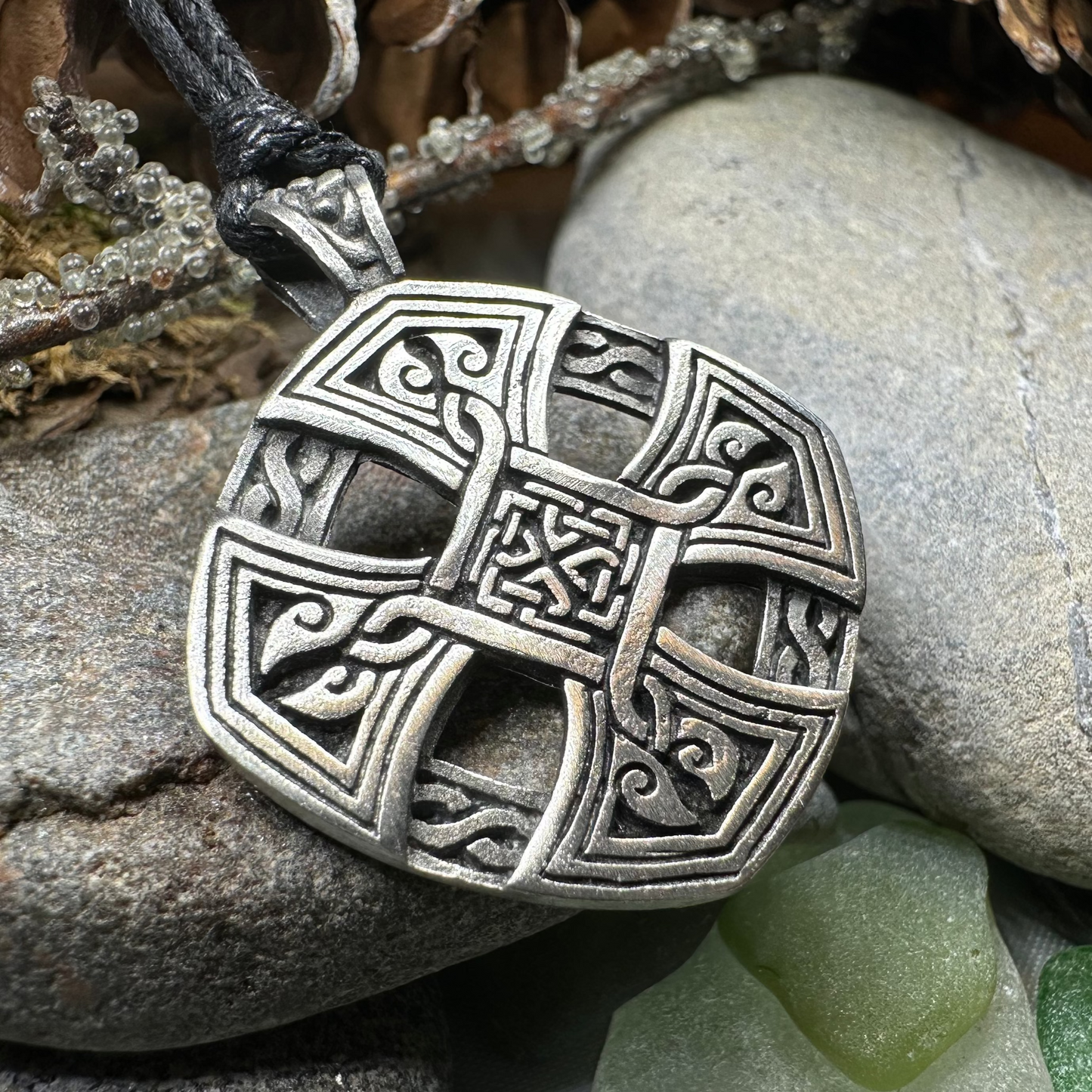 Eternity Celtic Cross Necklace in pewter