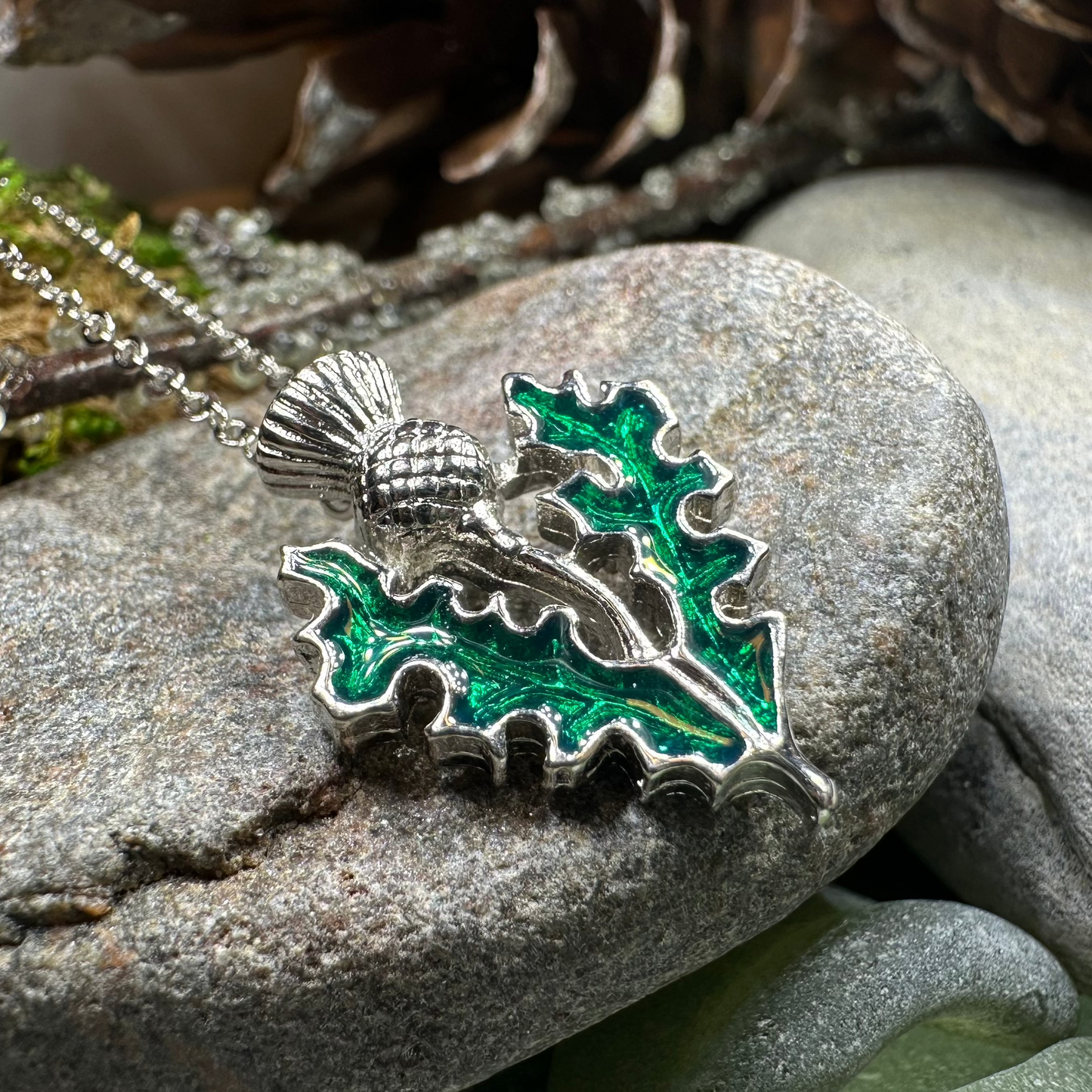 Annis Thistle Necklace in pewter