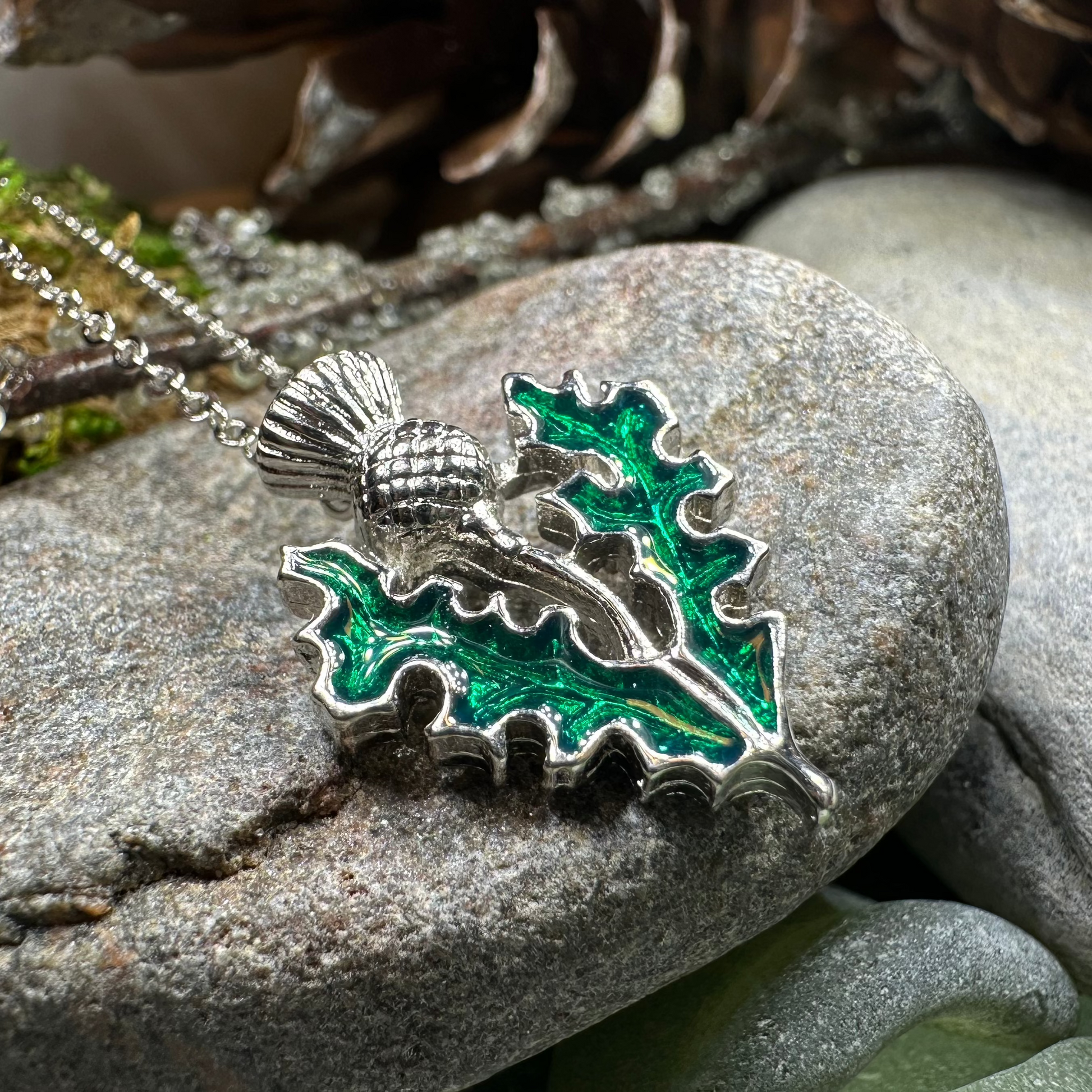 Annis Thistle Necklace in pewter