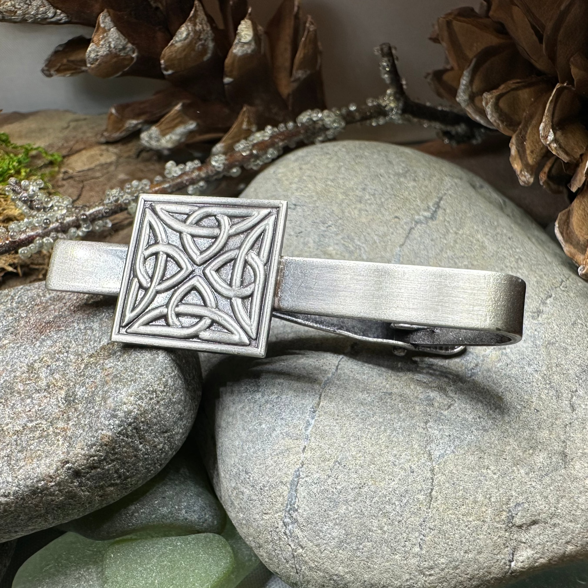 Square Trinity Knot Tie Bar — view 2