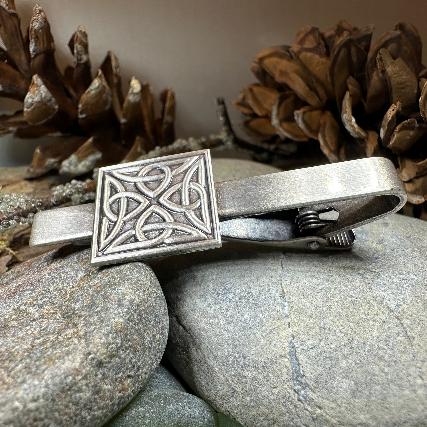 Square Trinity Knot Tie Bar — view 3