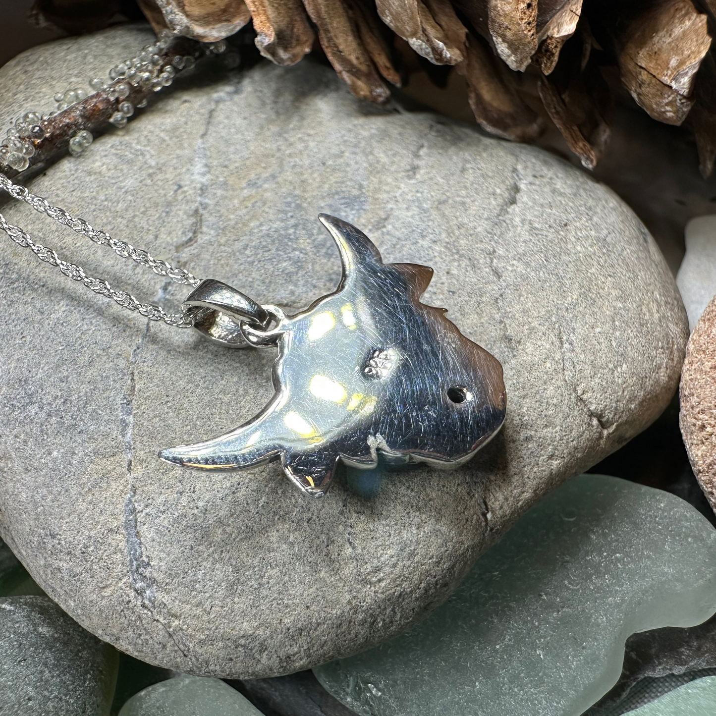 Kinross Scottish Highland Cow Necklace in Sterling Silver