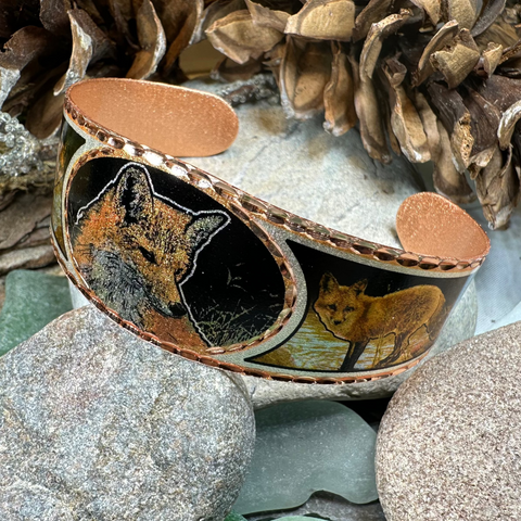 Load image into Gallery viewer, Fox Spirit Copper Cuff Bracelet
