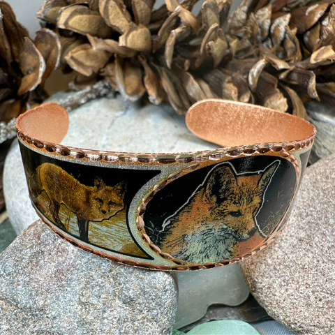 Load image into Gallery viewer, Fox Spirit Copper Cuff Bracelet
