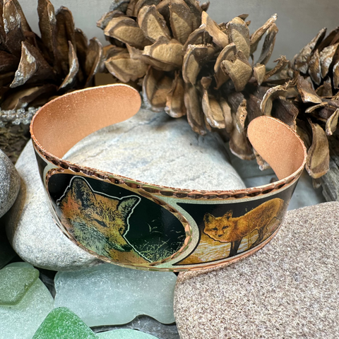 Load image into Gallery viewer, Fox Spirit Copper Cuff Bracelet
