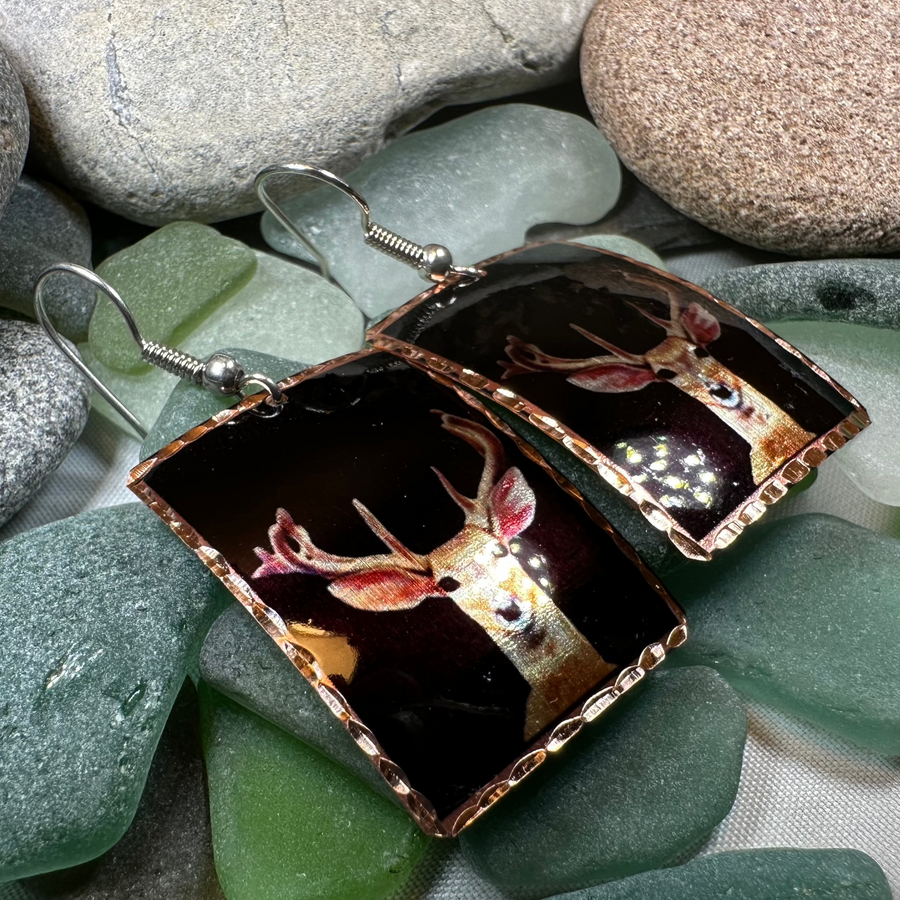 Highland Stag Copper Earrings