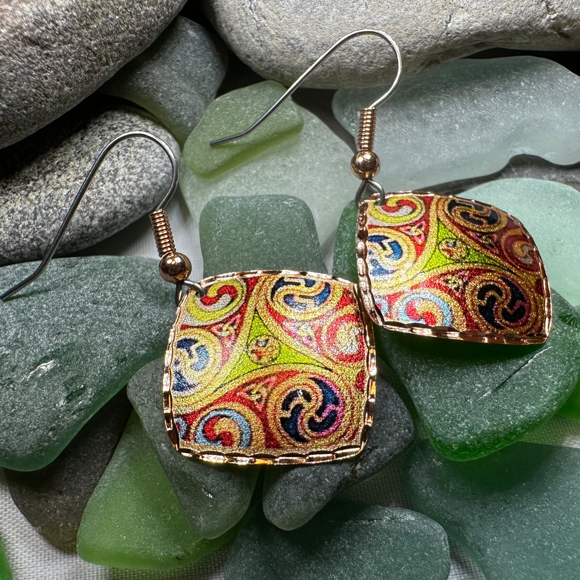 Windrider Celtic Spiral Copper Earrings — view 5