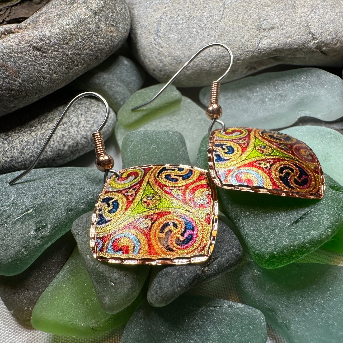 Windrider Celtic Spiral Copper Earrings — view 6