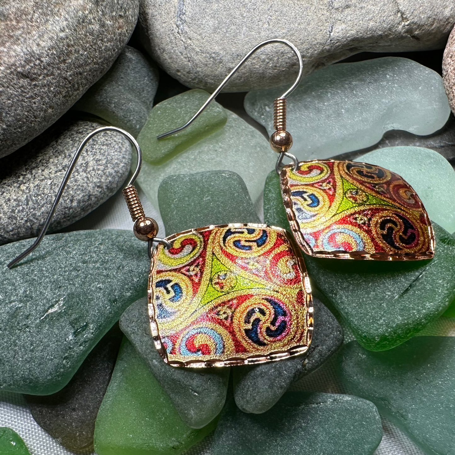 Windrider Celtic Spiral Copper Earrings — view 3