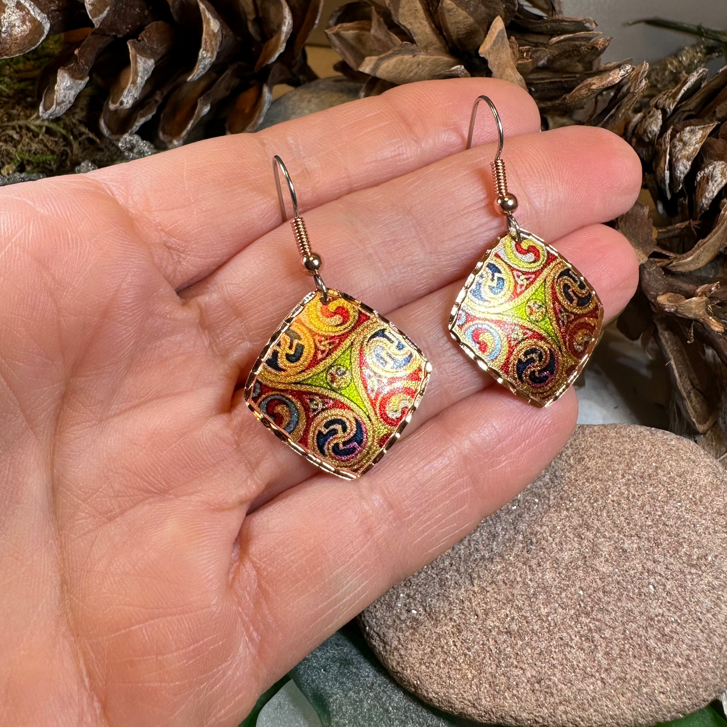 Windrider Celtic Spiral Copper Earrings — view 4