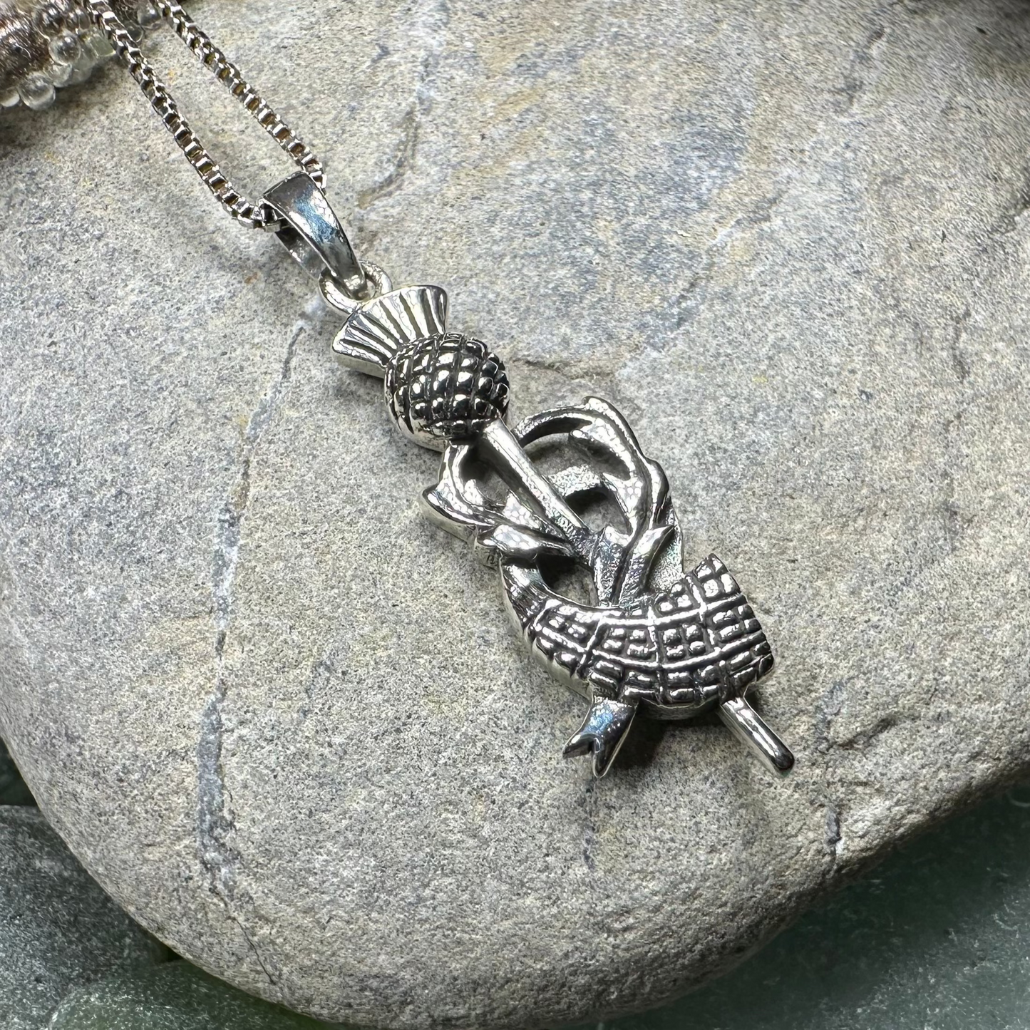 Locklyn Tartan Scottish Thistle Necklace