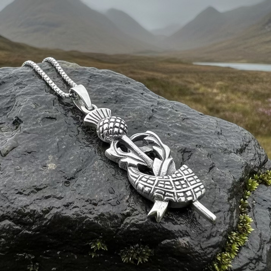 Locklyn Tartan Scottish Thistle Necklace