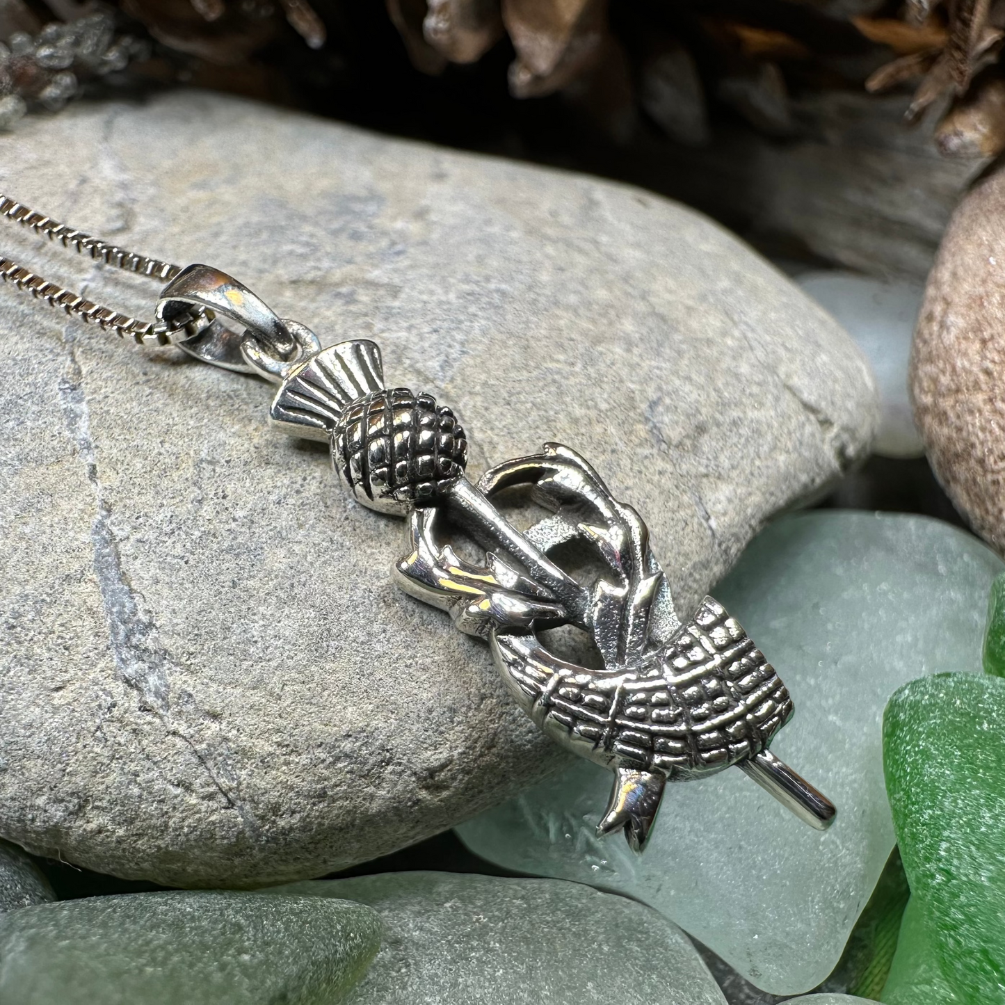 Locklyn Tartan Scottish Thistle Necklace