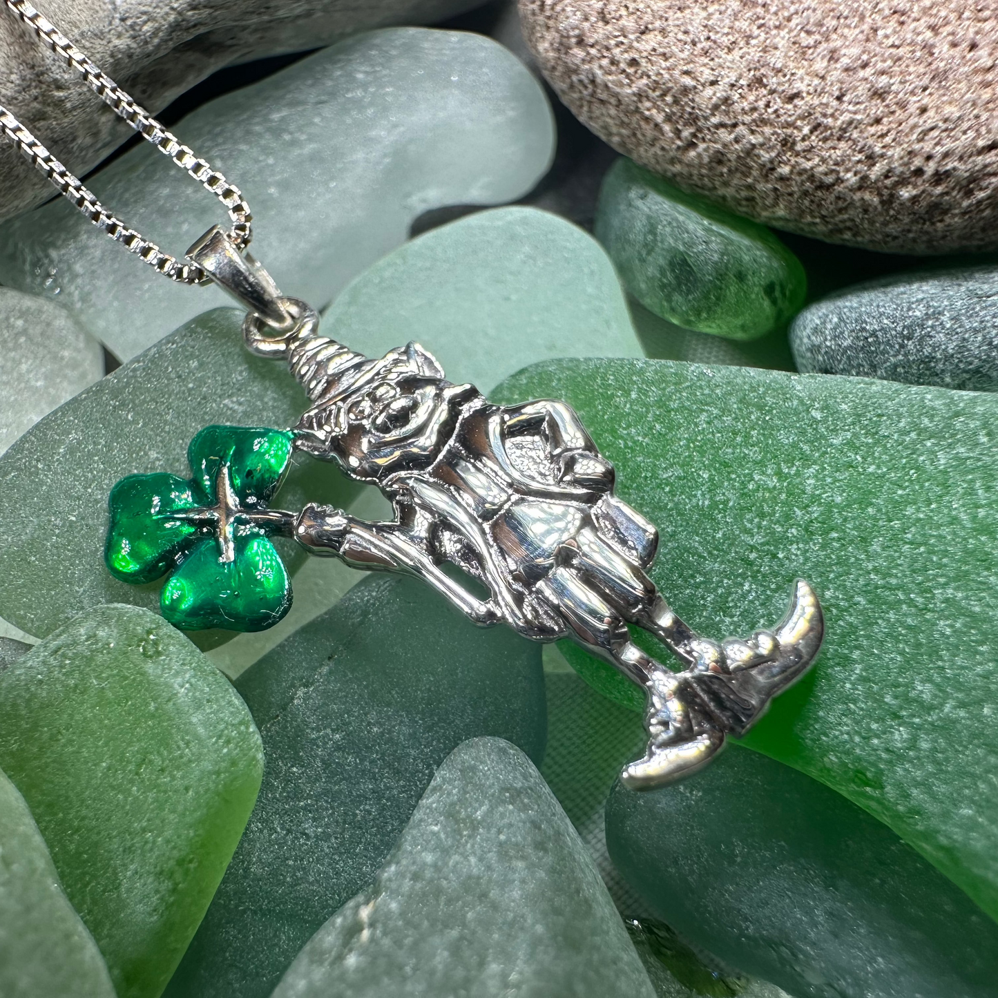 Celtic Leprechaun Shamrock Necklace