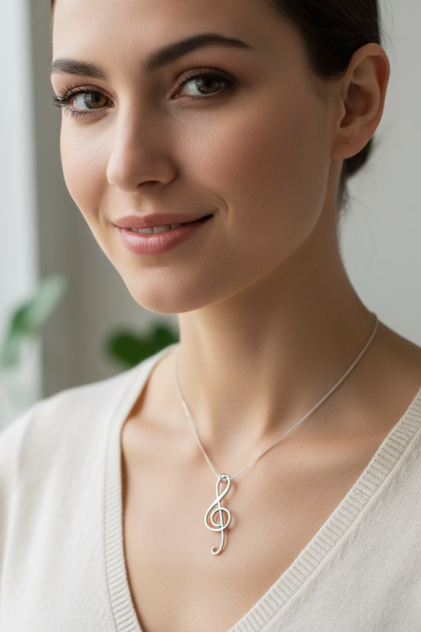 Music Note Artisan Necklace — view 2