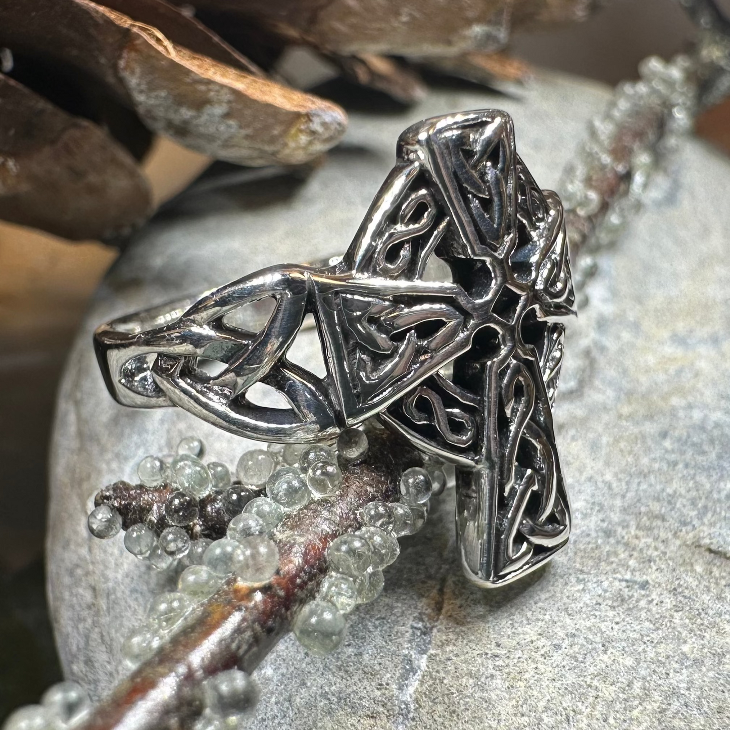 Classic Celtic Cross Ring — view 7