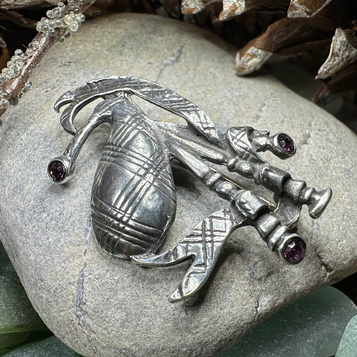 Bagpipes Crystal Brooch — view 8