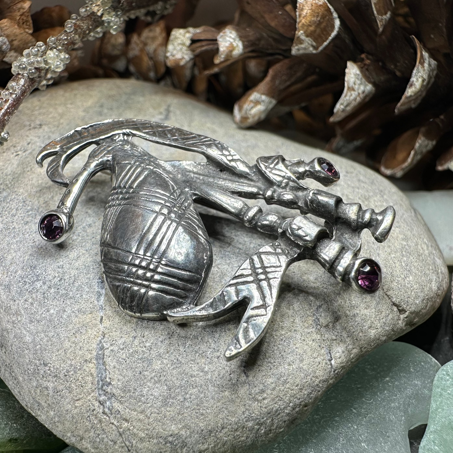Bagpipes Crystal Brooch — view 4