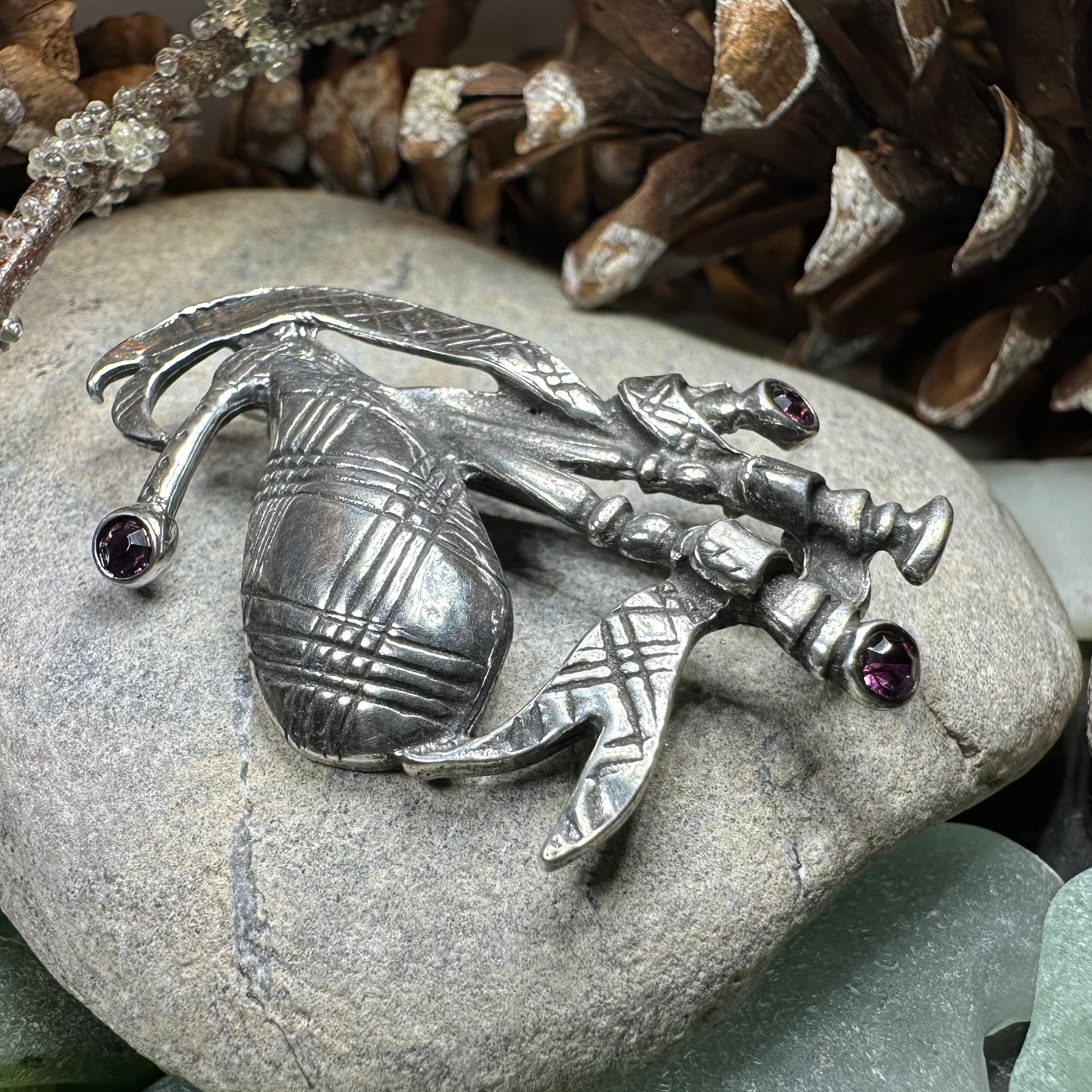 Bagpipes Crystal Brooch — view 4