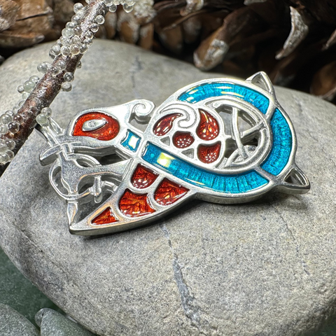Load image into Gallery viewer, Book of Kells Celtic Bird Brooch
