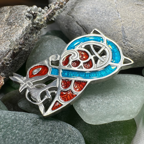 Load image into Gallery viewer, Book of Kells Celtic Bird Brooch
