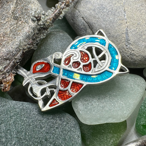 Load image into Gallery viewer, Book of Kells Celtic Bird Brooch
