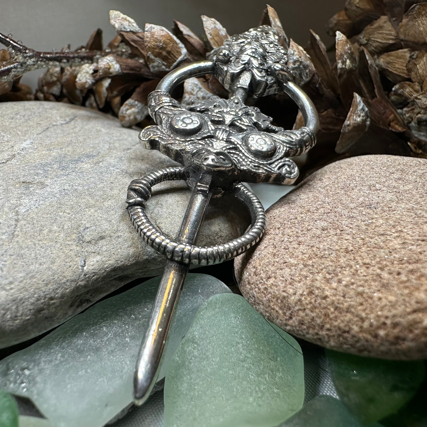 Viking Wolf Celtic Brooch - Handmade in Scotland