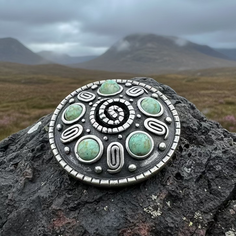 Load image into Gallery viewer, Nightfall Celtic Knot Brooch - Handmade in Scotland
