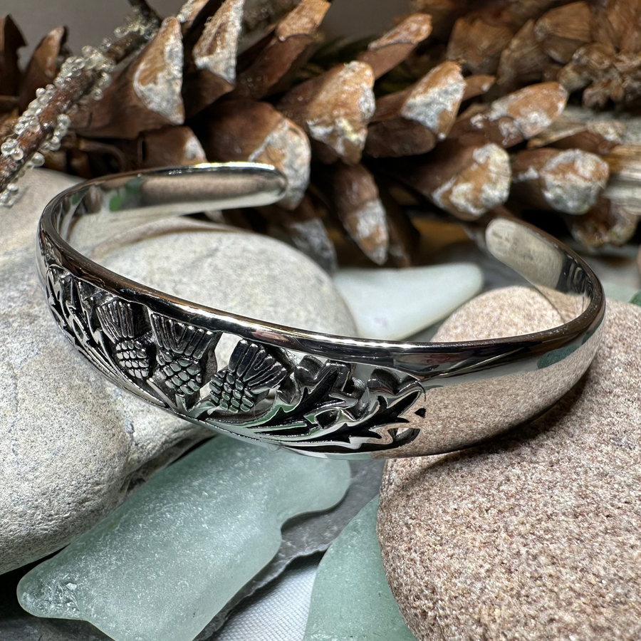 Triple Thistle Cuff Bracelet